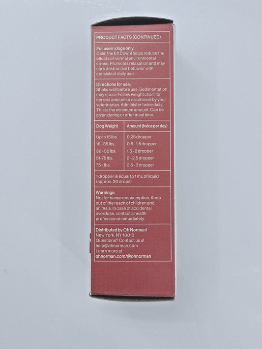 Oh Norman Calm Down liquid calming supplement for dogs, 1 oz