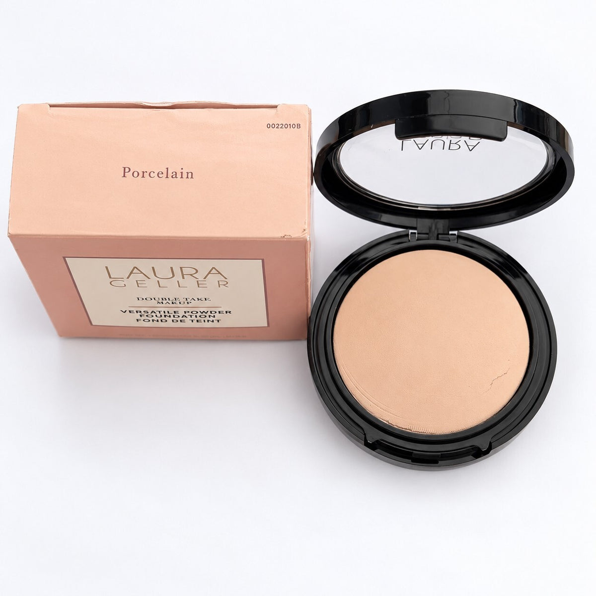 Laura Geller Double Take powder foundation, Porcelain, 0.35 oz with box