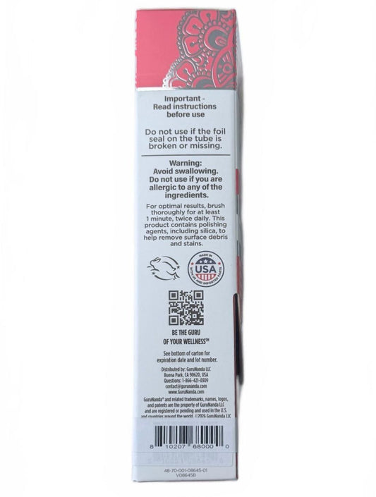 GuruNanda Sensitive Fluoride Free Toothpaste with Nano Hydroxyapatite, 4.2 oz