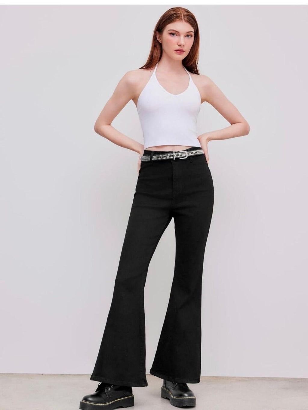 CIDER Black High Waist Flare Jeans 4XL – Stretch Bell Bottom Fit
