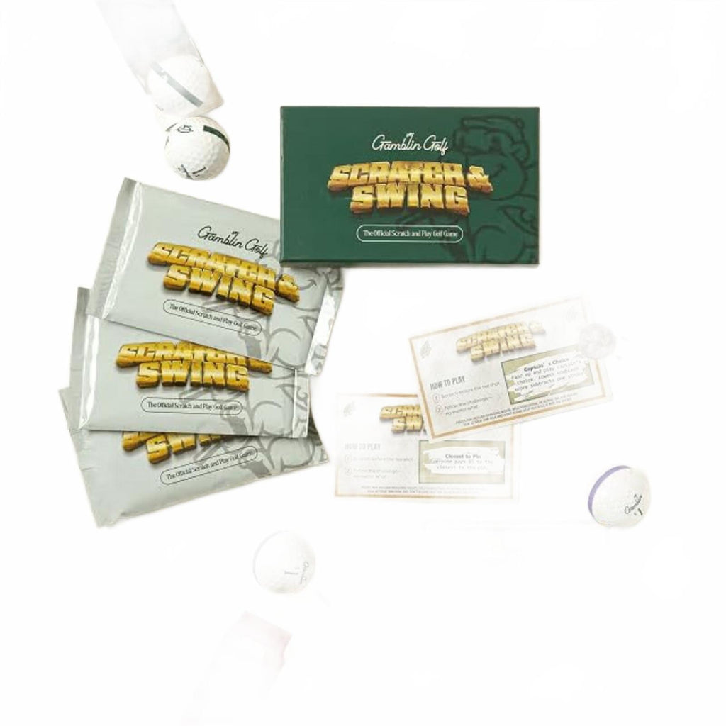 Scratch & Swing Golf Game | 18 Challenge Cards, Fits Bag, No App, Gift