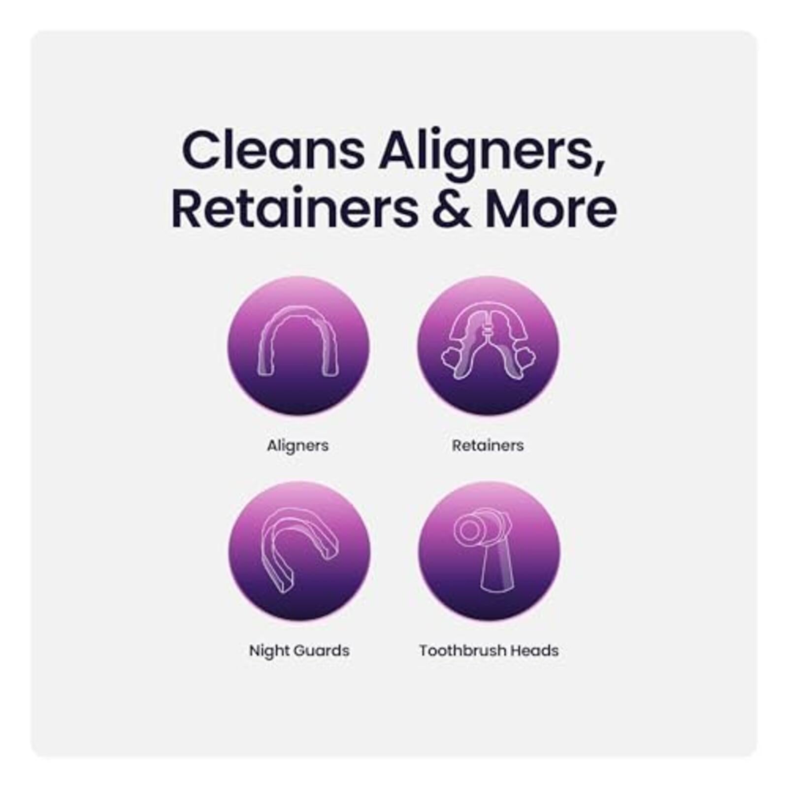 Aligner & Retainer Cleaner Case | Portable, USB-C, Obsidian Grey