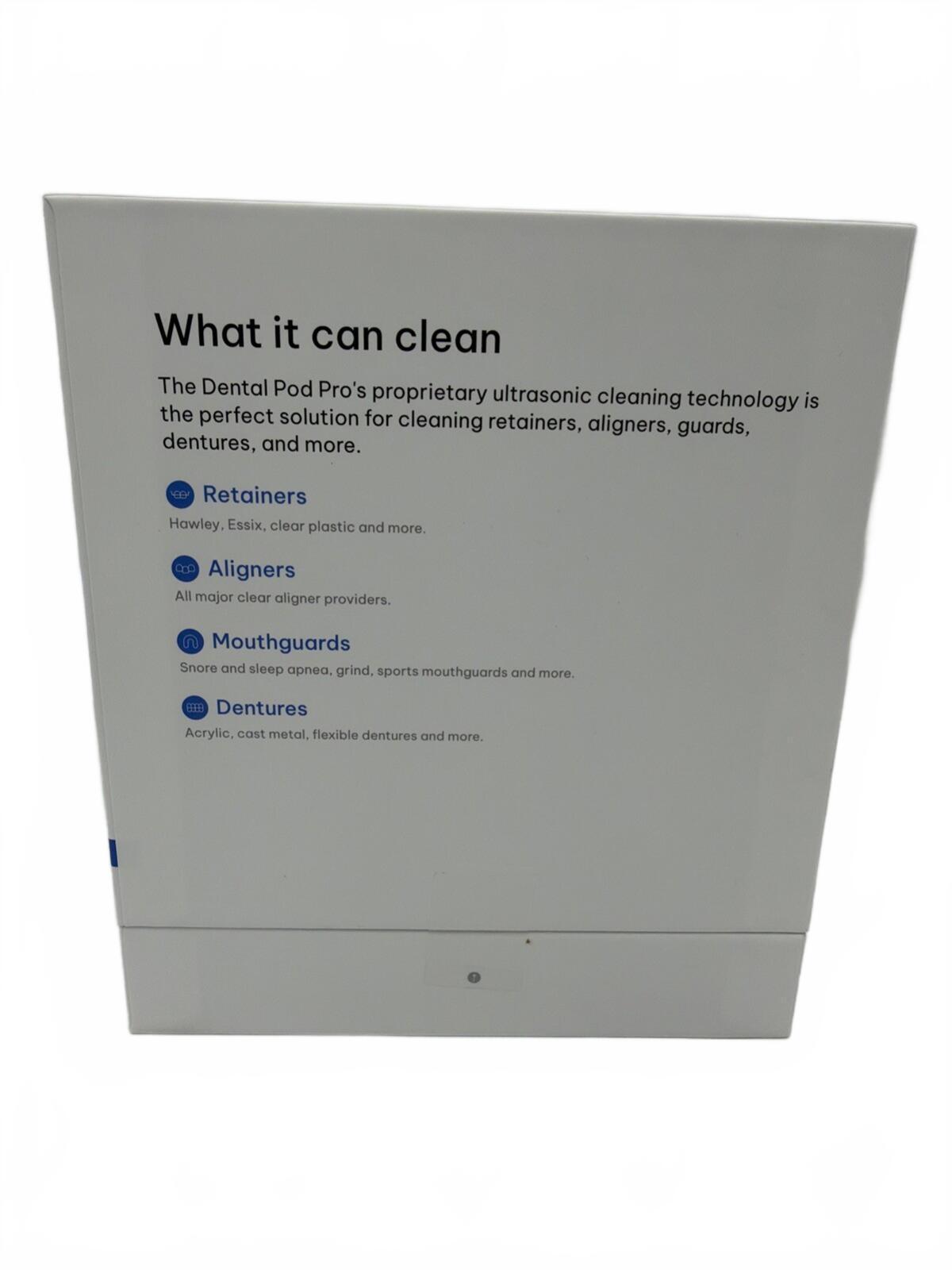 Zima Dental Pod Pro Ultrasonic Retainer Cleaner Machine White New
