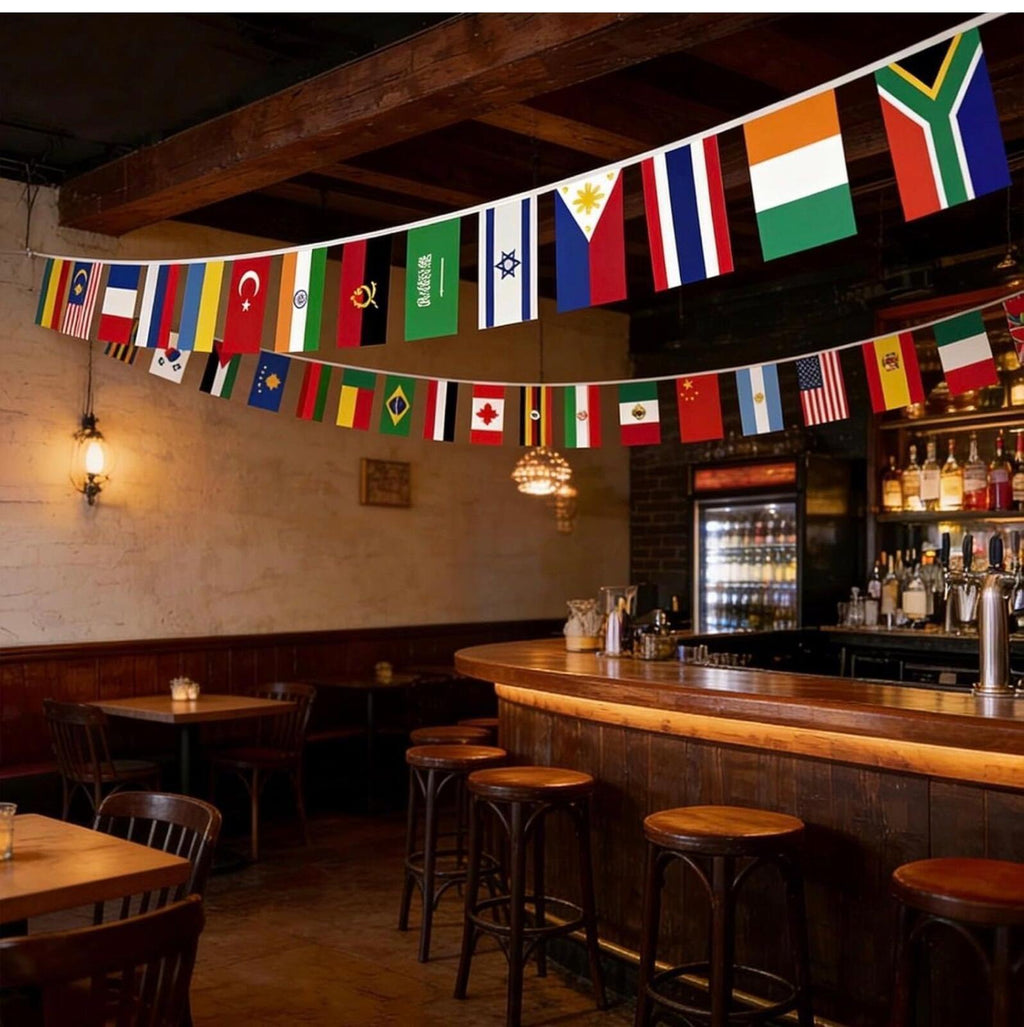 Global Vibe Flag Banner — 47.5 FT Instant Atmosphere