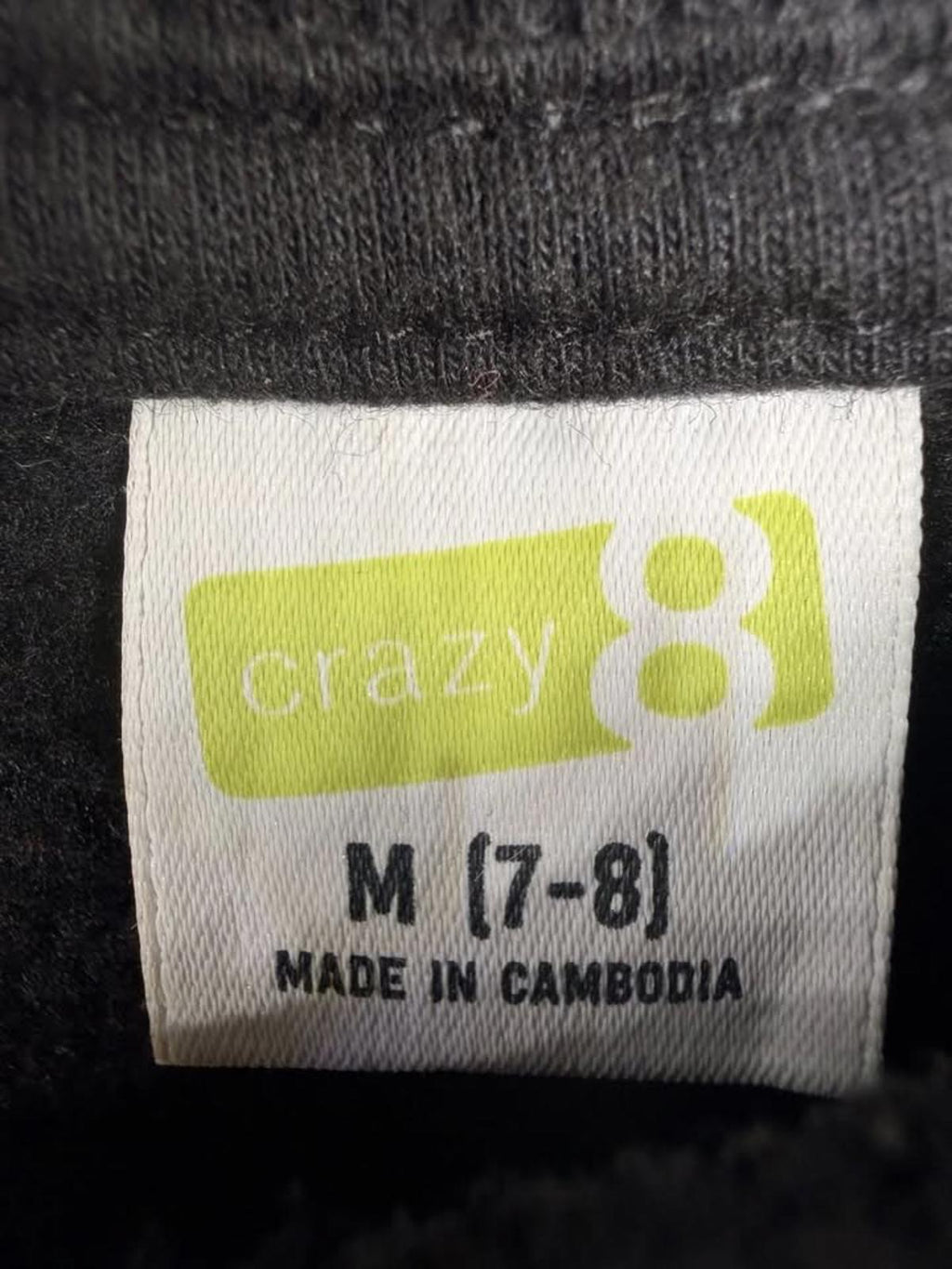 Crazy 8 Kids Graphic Sweatshirt "AWESOME" Print, Black, Size 7-8