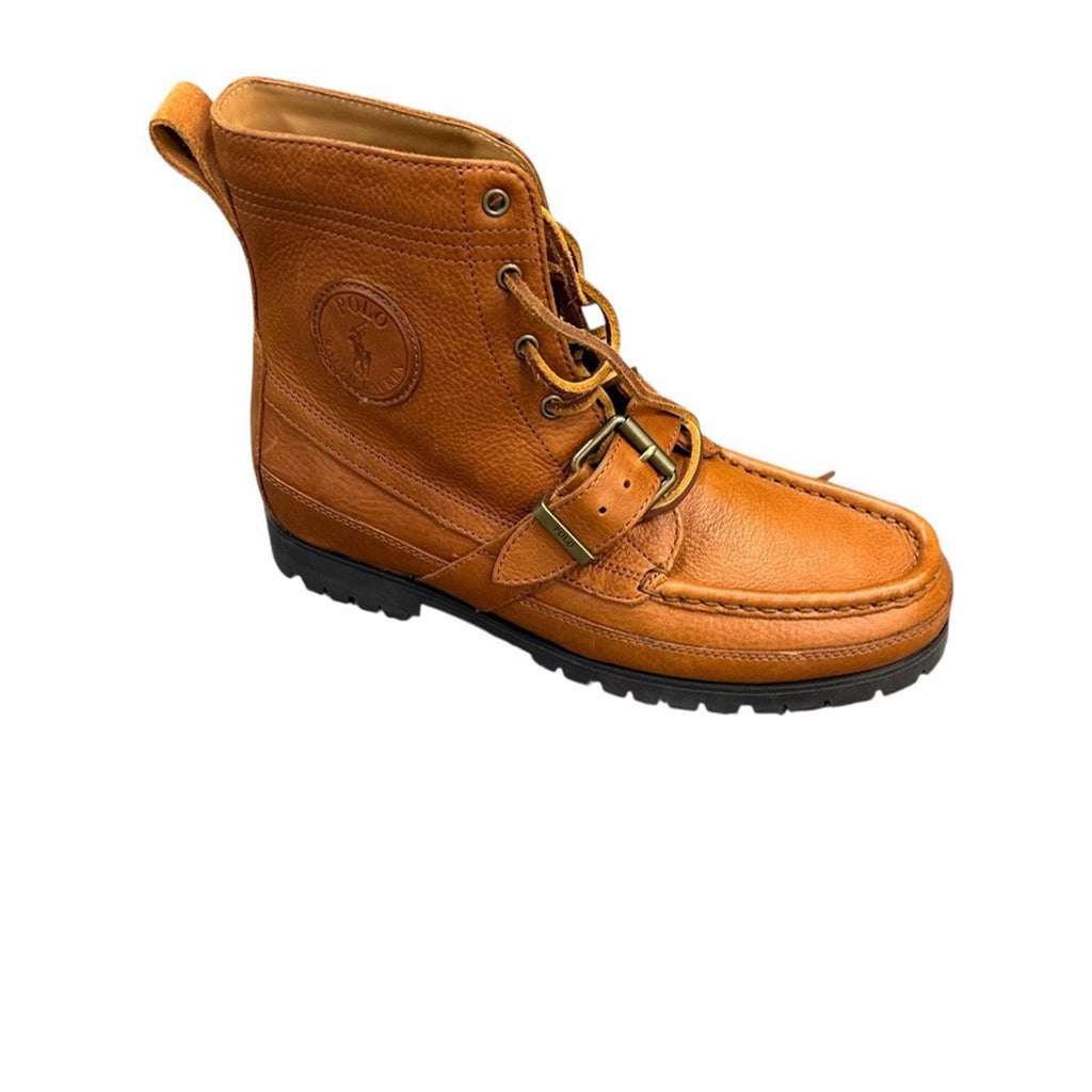 Polo by Ralph Lauren Buckle Lace-Up Moc Toe Boot - Cognac