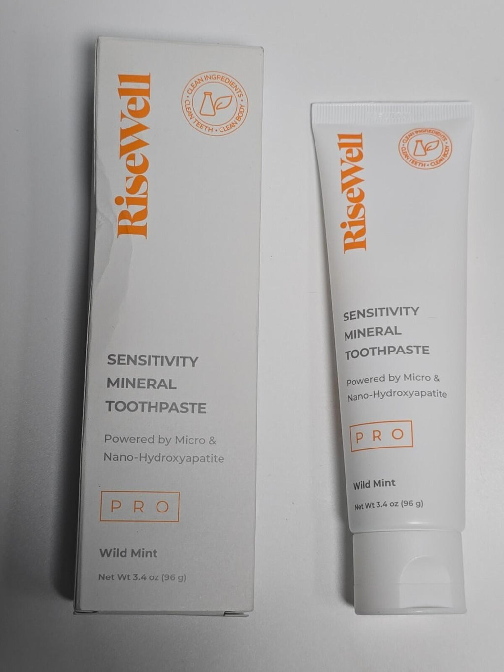 RiseWell PRO Sensitivity Mineral Toothpaste Wild Mint 3.4 oz Nano Hydroxyapatite