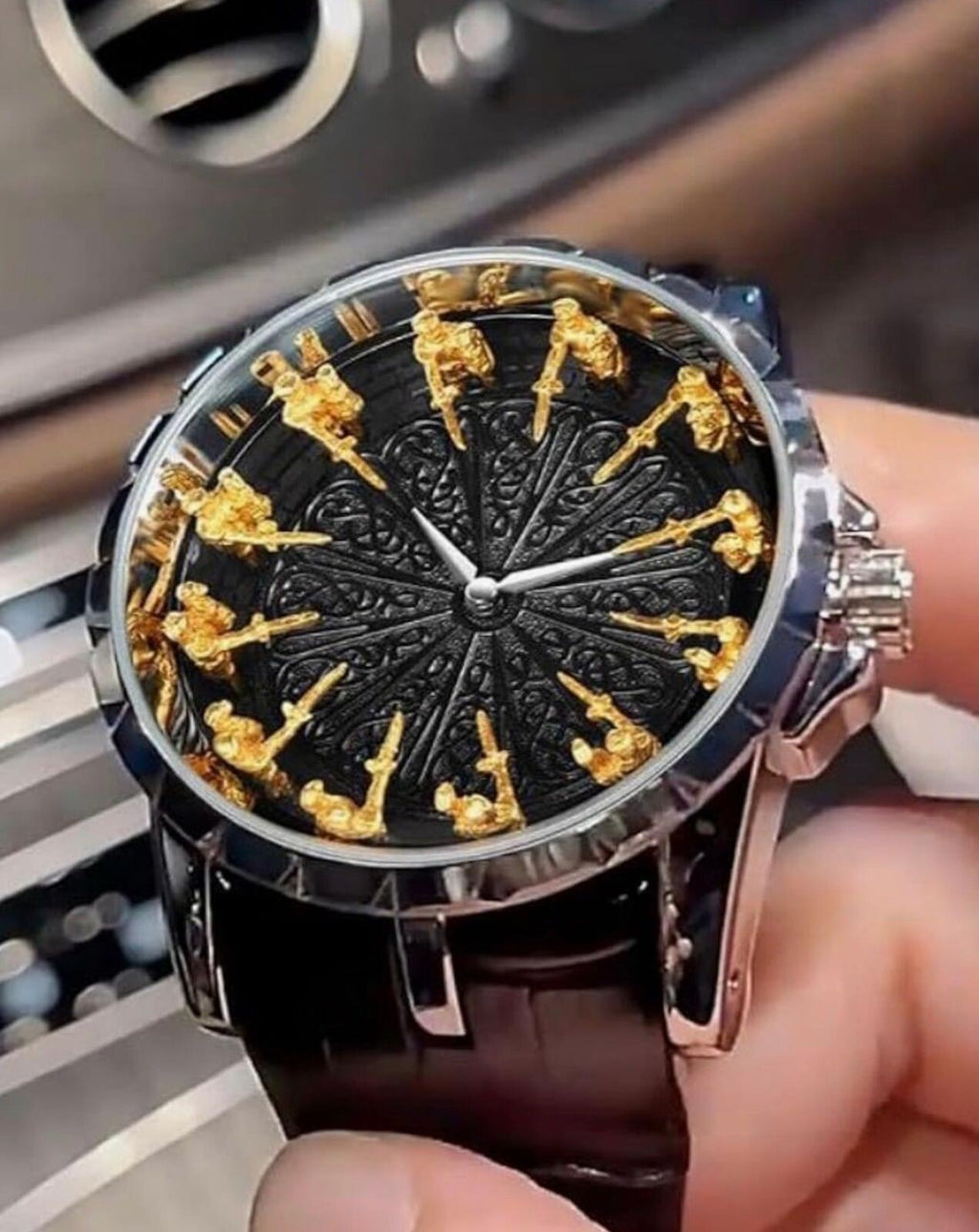Black Gold Statement Watch | Bold Dial | Everyday Flex Piece