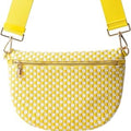 NEW!!! Yellow & White Woven Crossbody Bag — Vegan Leather