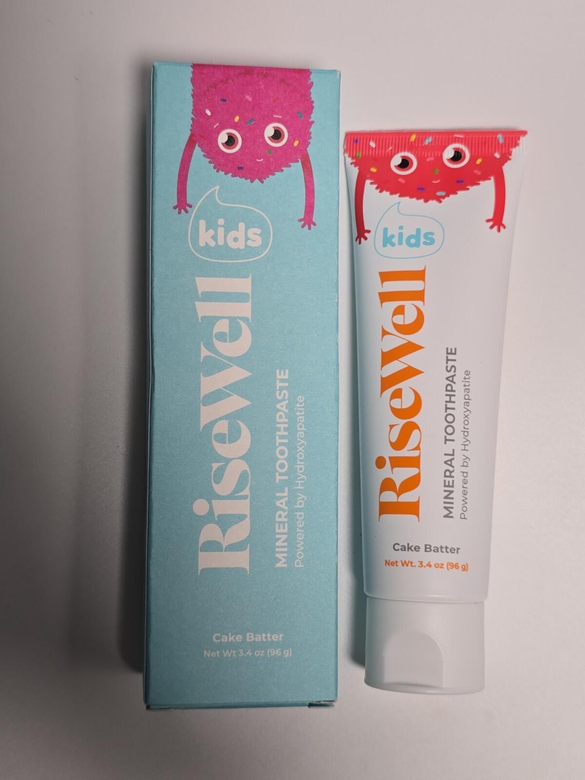 RiseWell Kids Mineral Toothpaste Natural Hydroxyapatite Cake Batter 3.4 oz