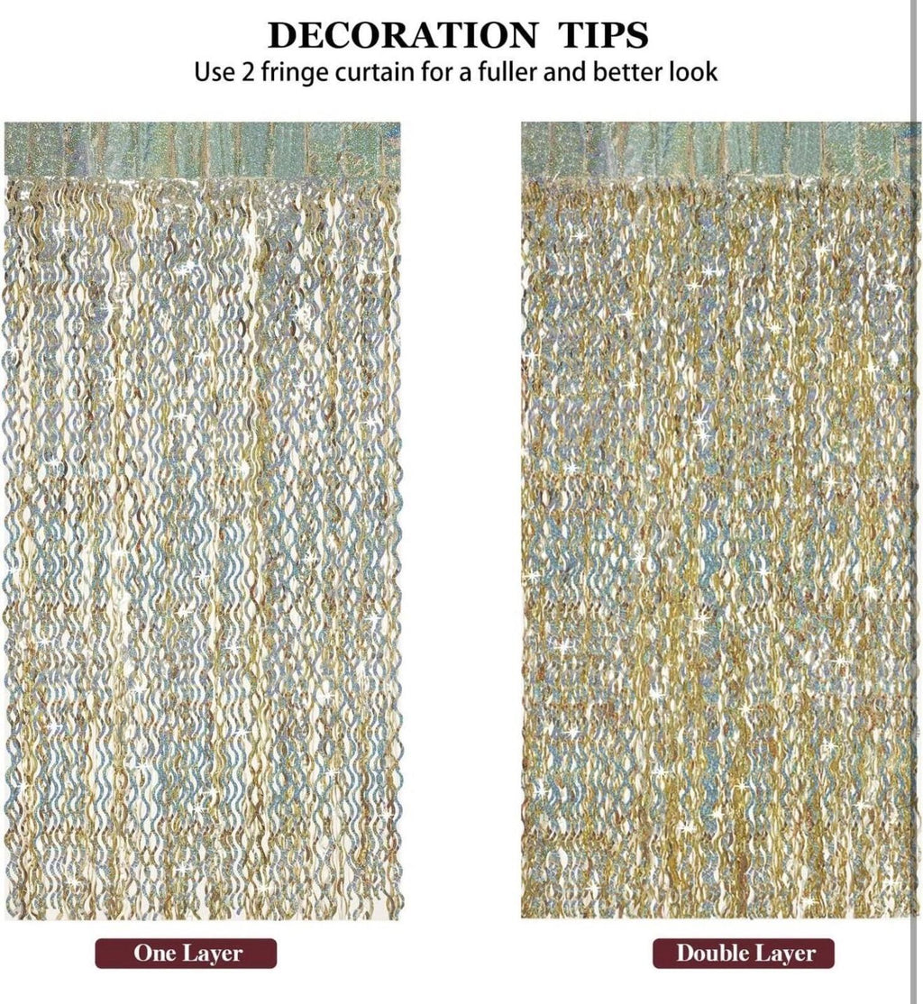 Shimmering Wavy Tinsel Backdrop