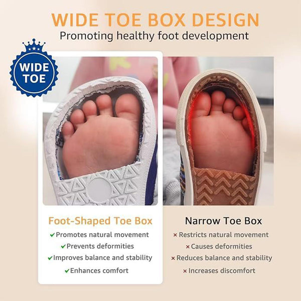 Toddler Shoes Blue Wide Toe Box Zero Drop Velcro Size [8]