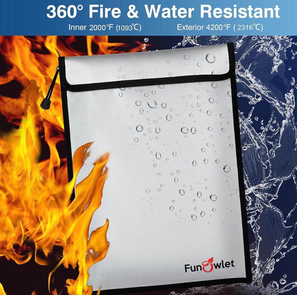Fireproof & Waterproof Document Bag Set 3 Pack