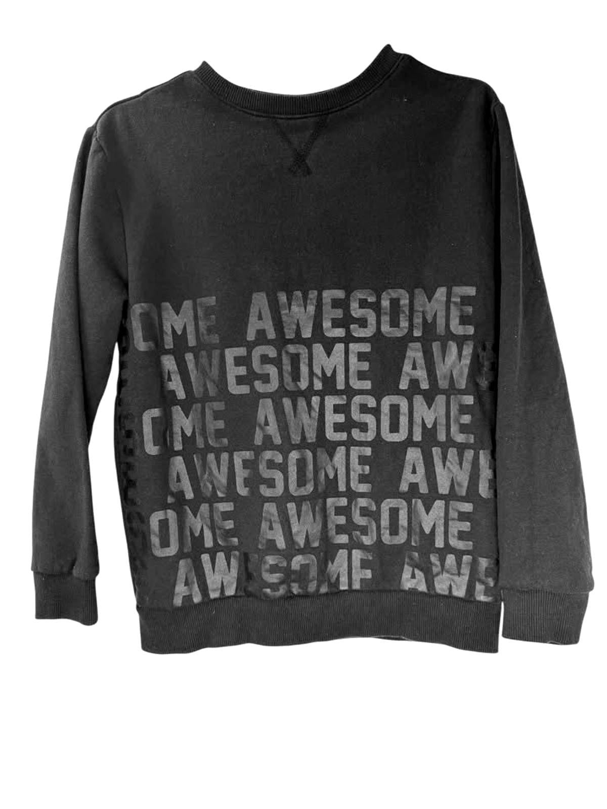 Crazy 8 Kids Graphic Sweatshirt "AWESOME" Print, Black, Size 7-8