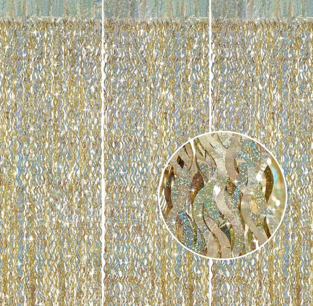 Shimmering Wavy Tinsel Backdrop