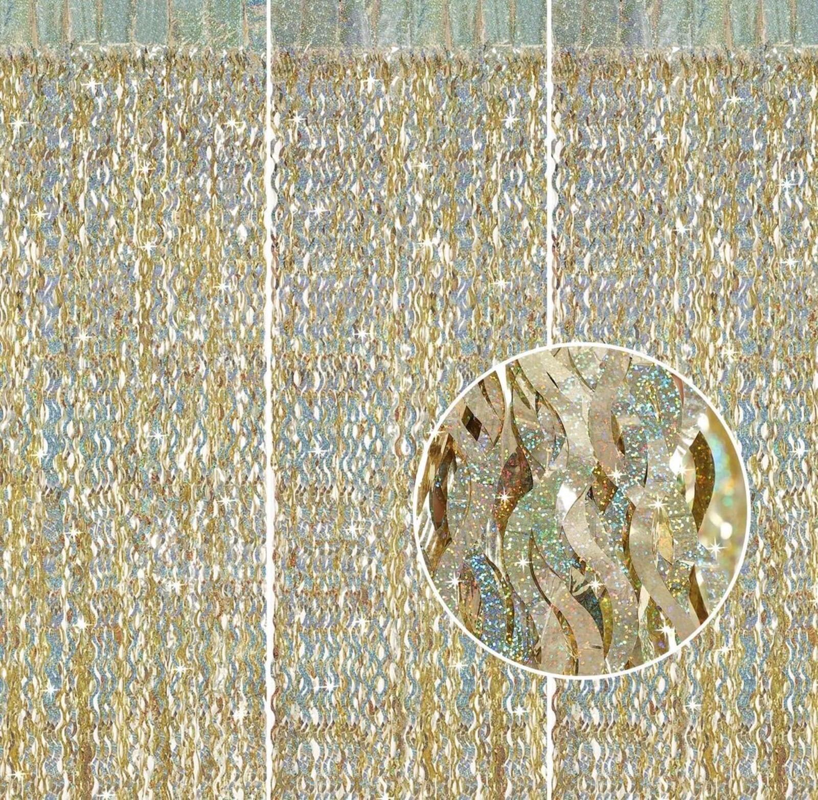 Shimmering Wavy Tinsel Backdrop