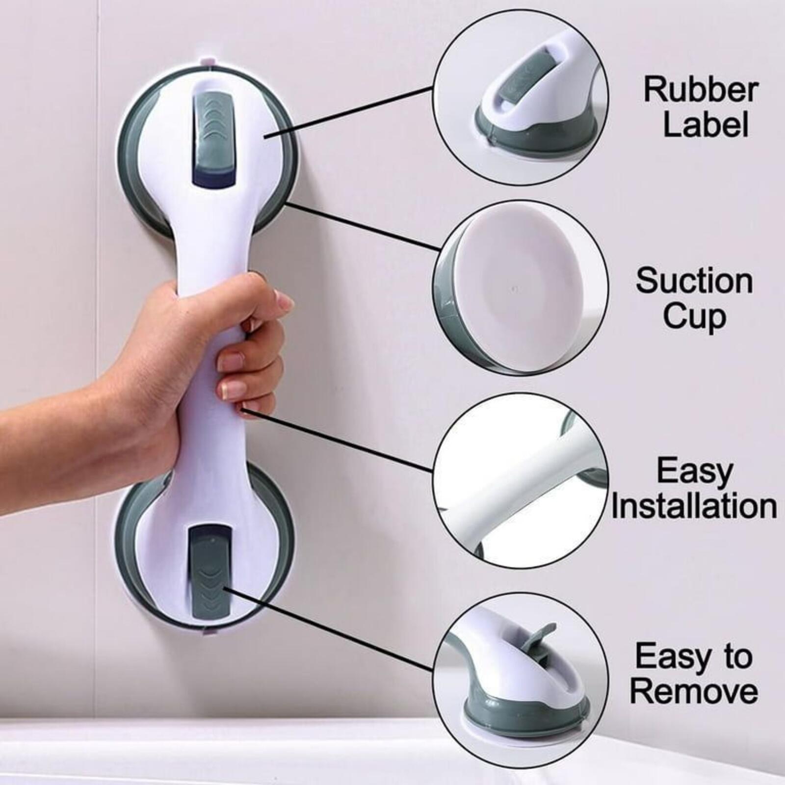 12 Inch Suction Grab Bar 2 Pack No Drill Shower Safety Handle Non Slip Grip