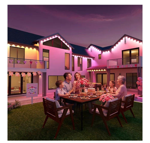 ASAHOM 100ft Permanent Outdoor LED Lights Multi-Color Smart App Control