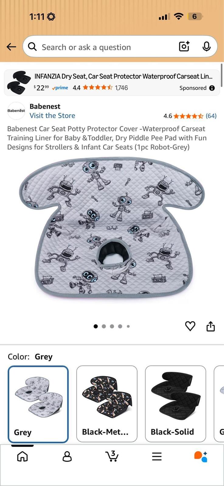 Waterproof Car Seat Potty Pad for Toddlers
