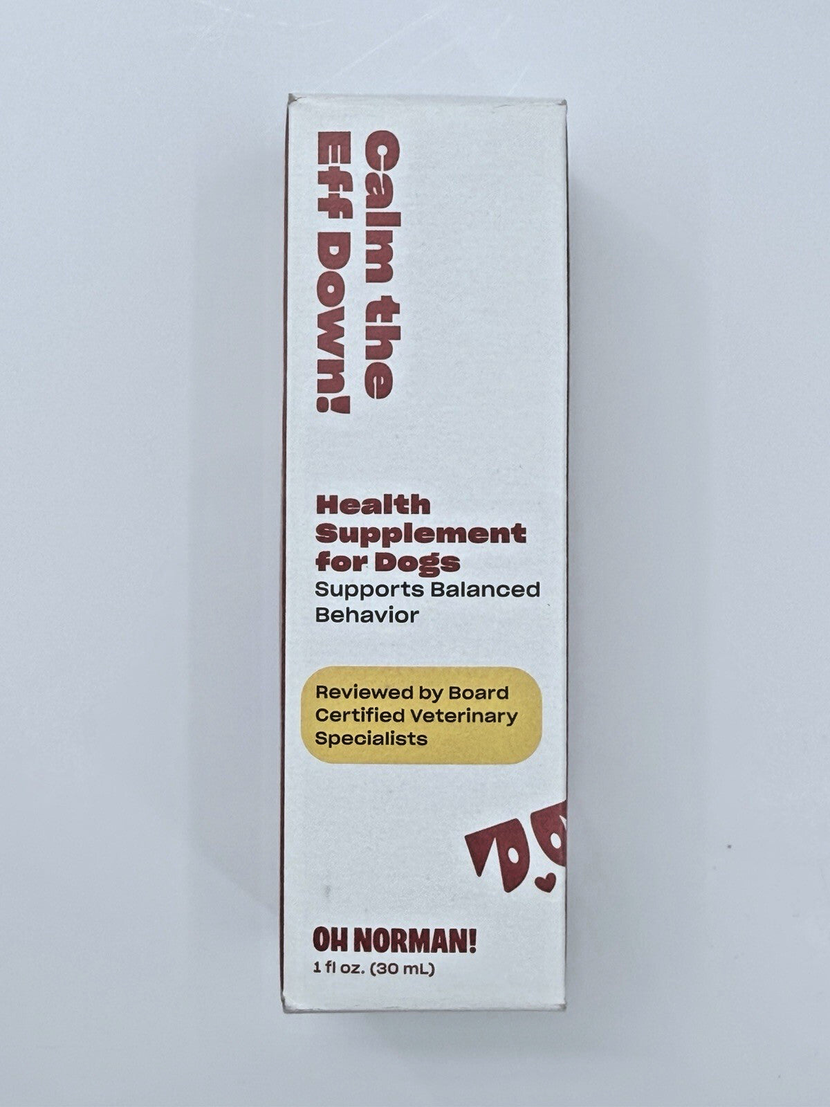 Calm Down Dog Supplement Liquid 1oz Vet Approved Stress Relief