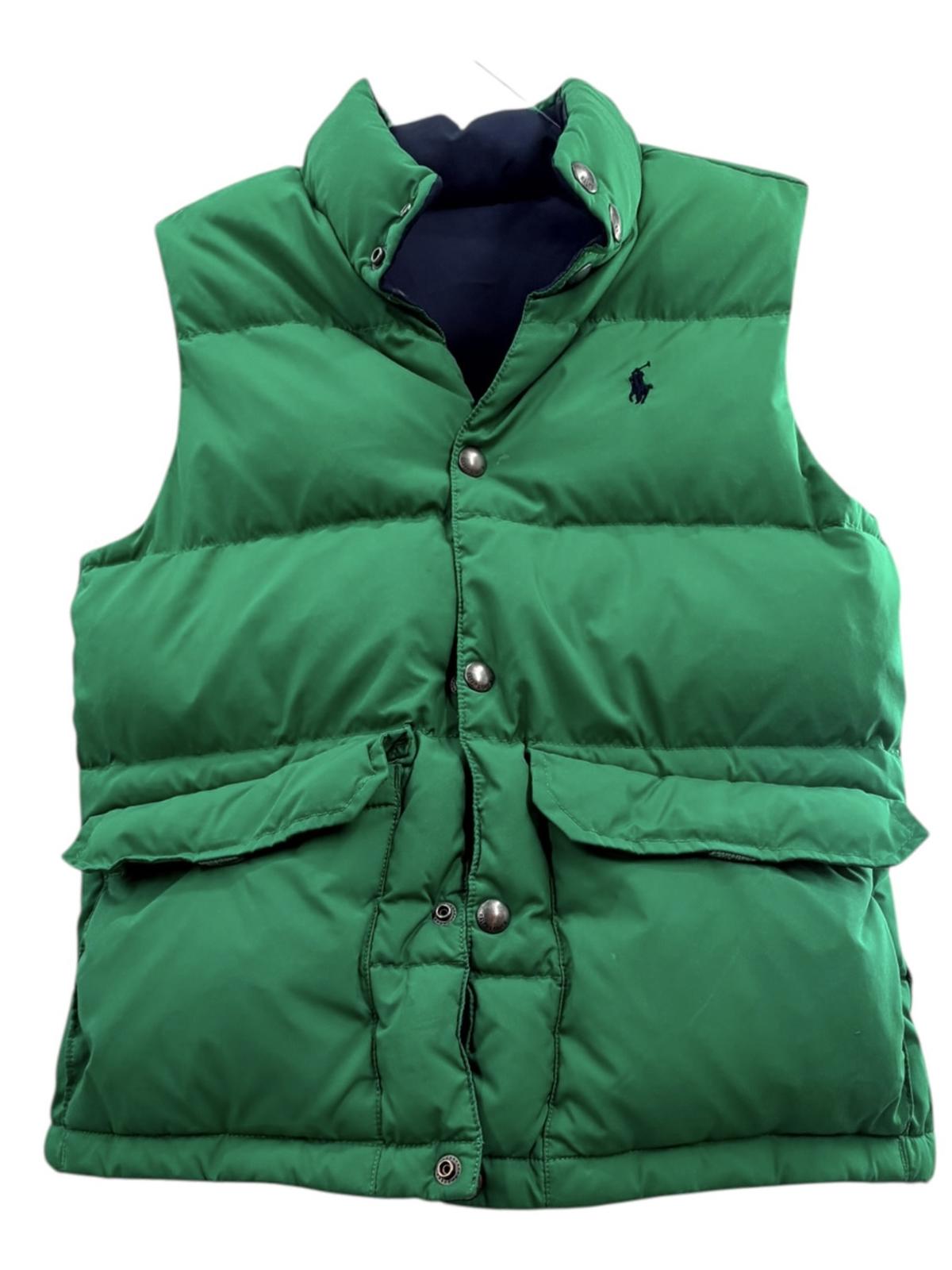 Polo Reversible Puffer Vest Navy Green Sz M;10-12