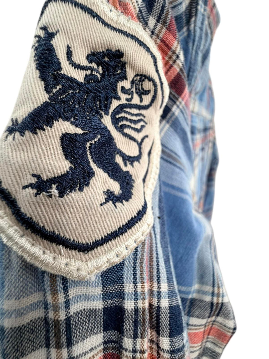 Joe Fresh Kids Blue Red Plaid Flannel Button Down Shirt Size S (6-7)
