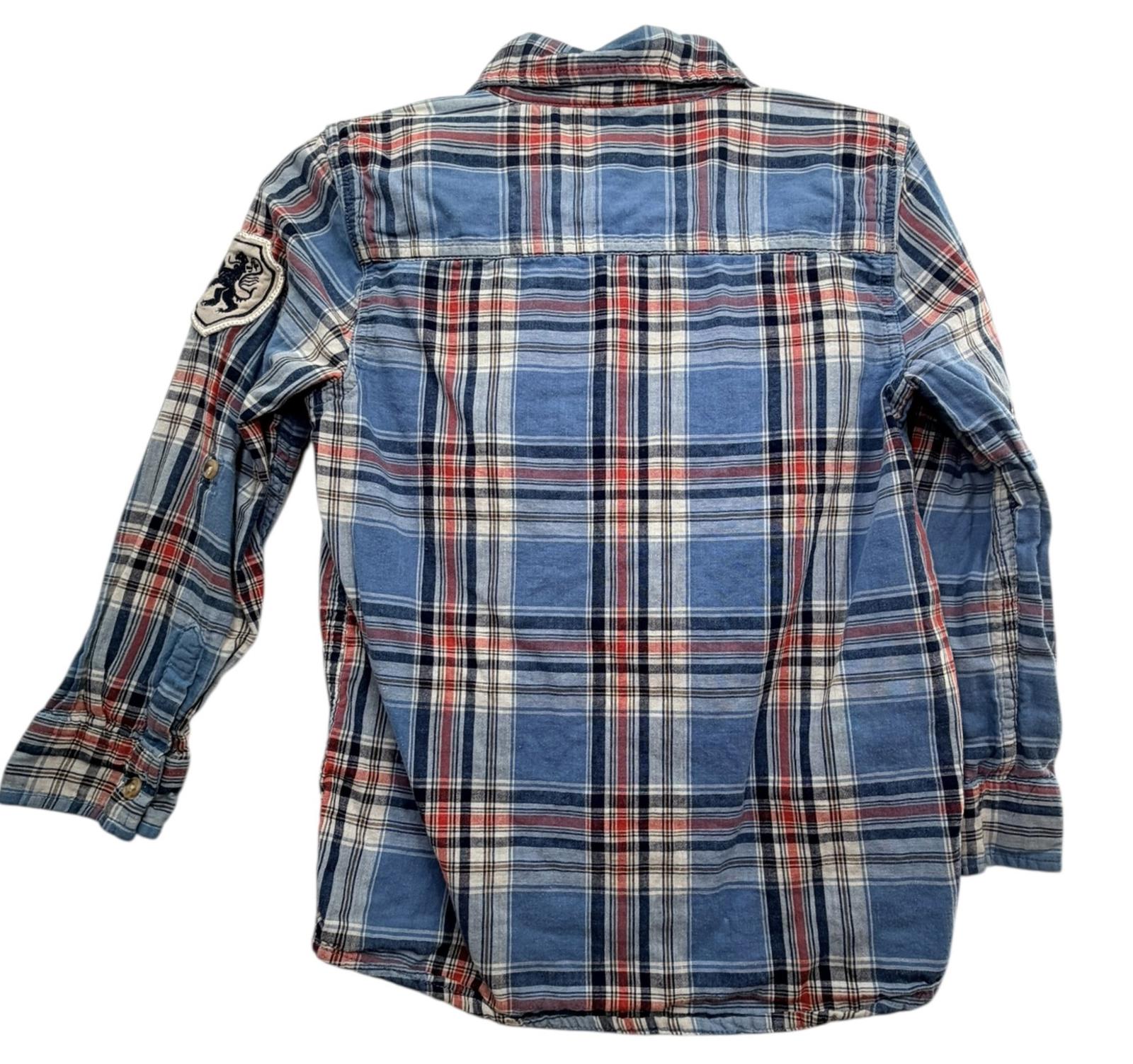 Joe Fresh Kids Blue Red Plaid Flannel Button Down Shirt Size S (6-7)
