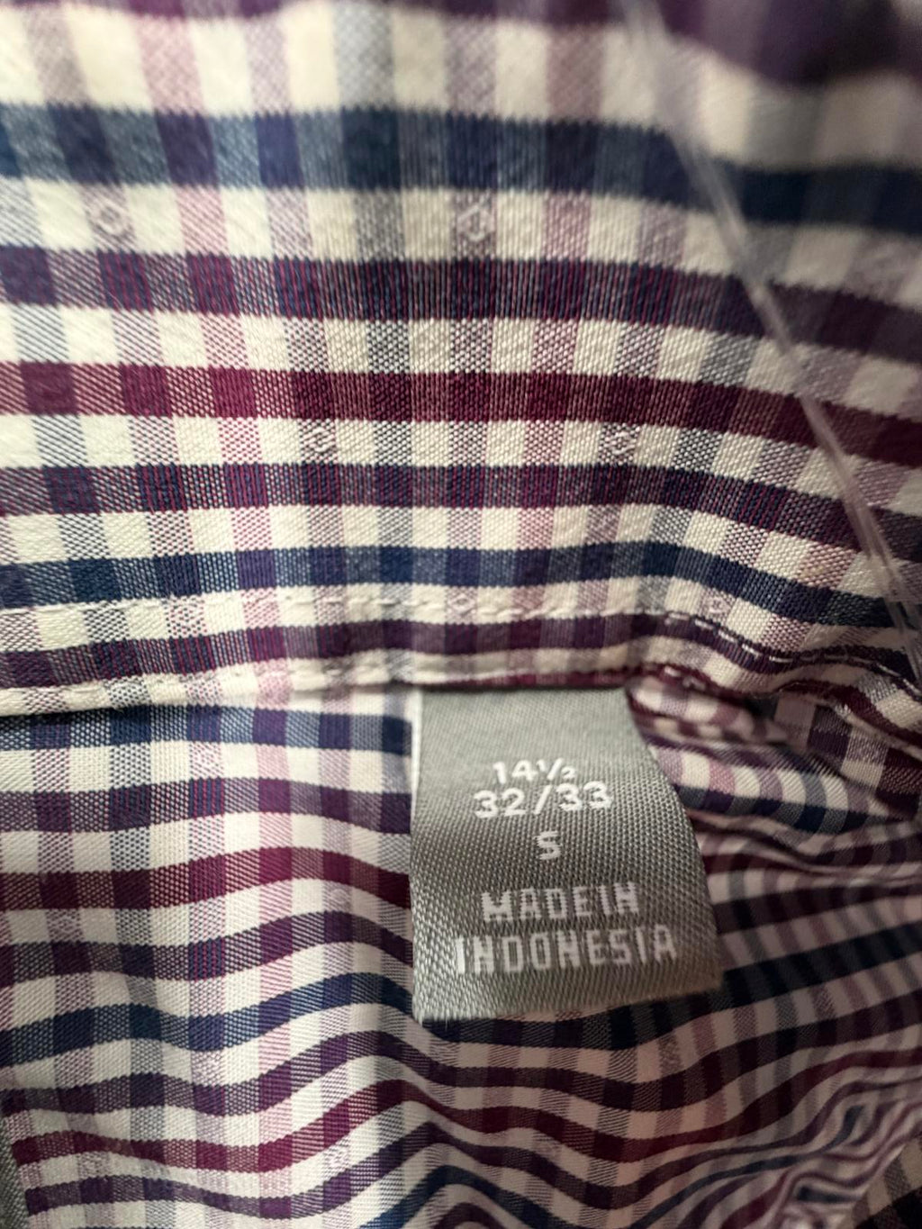 Michael Kors Mens Slim Fit Travel Stretch Gingham Shirt Burgundy