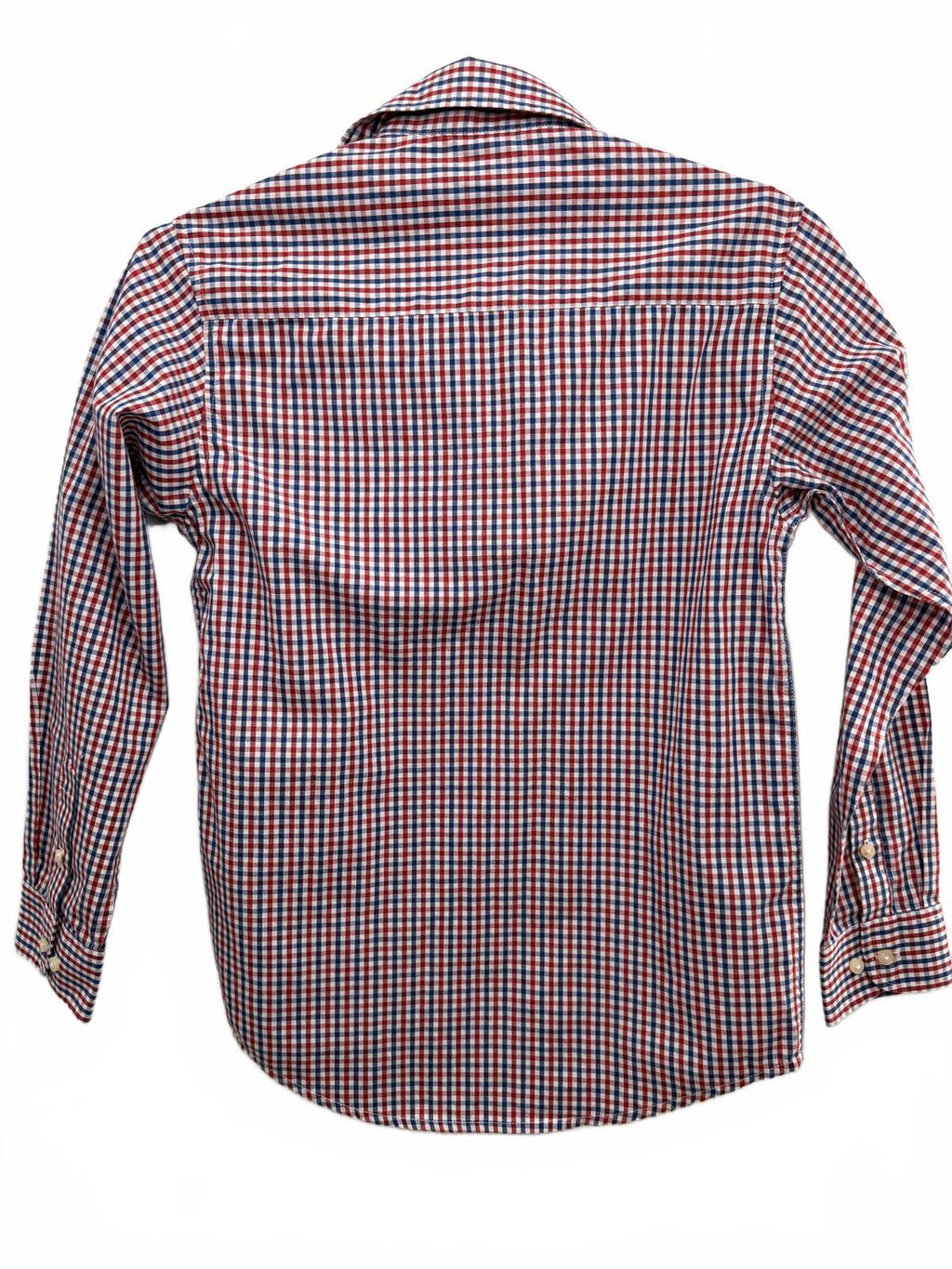 Tommy Hilfiger Boys Red Blue Checkered Button Down Shirt Size 14