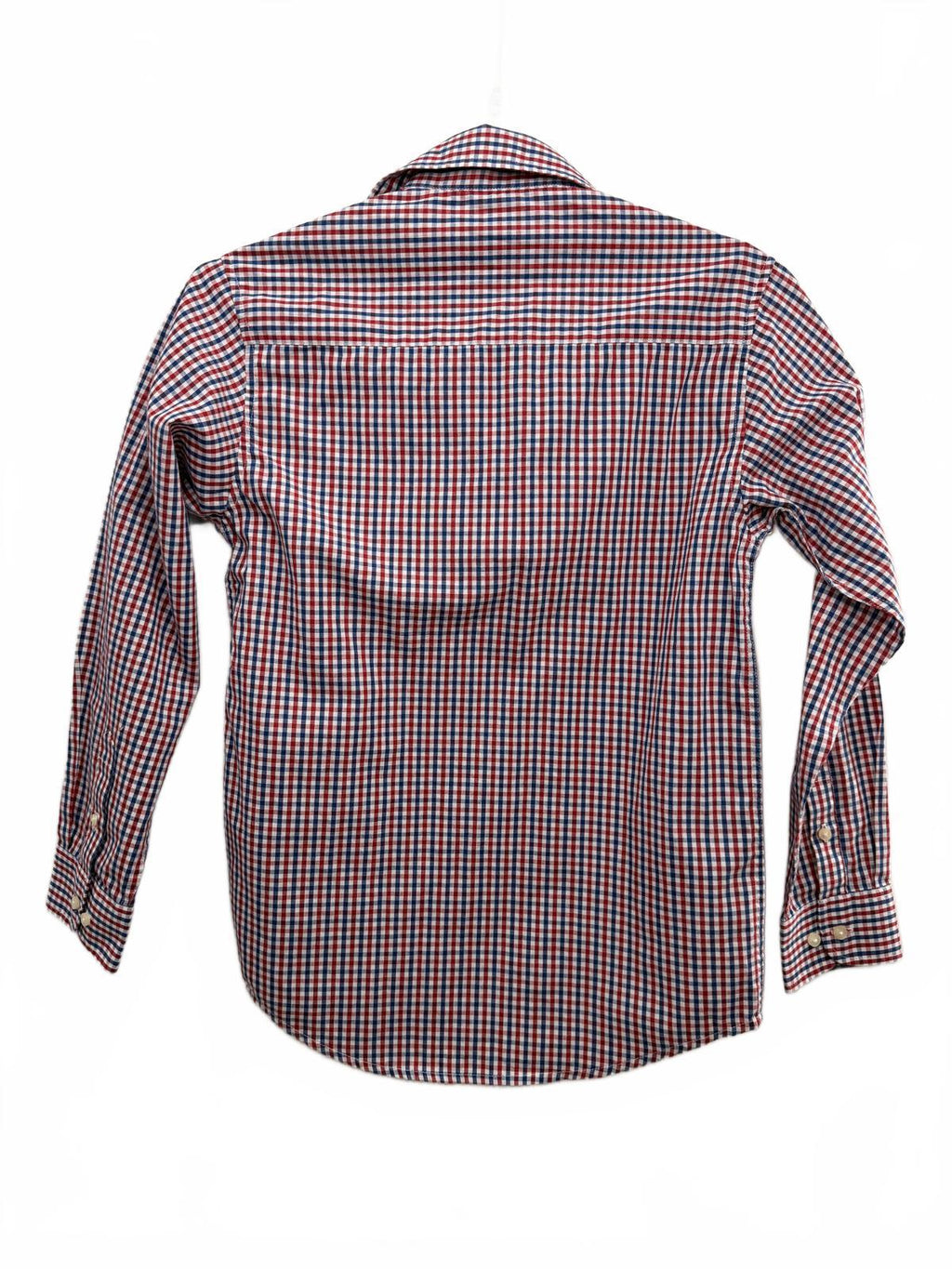 Tommy Hilfiger Boys Red Blue Checkered Button Down Shirt Size 14