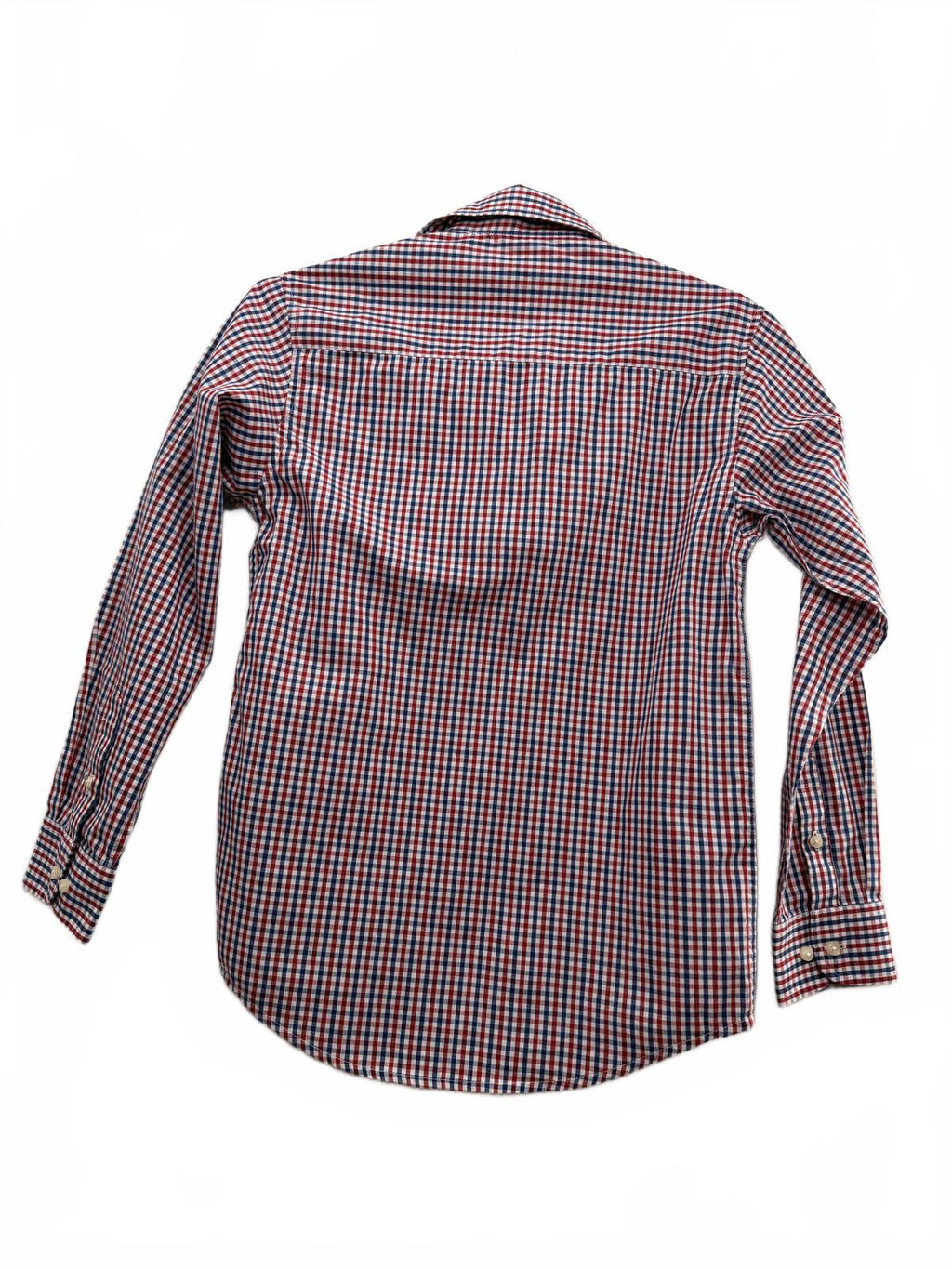 Tommy Hilfiger Boys Red Blue Checkered Button Down Shirt Size 14
