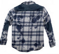 Cat & Jack Boys Blue White Tie-Dye Plaid Flannel Shirt Size S (6/7)