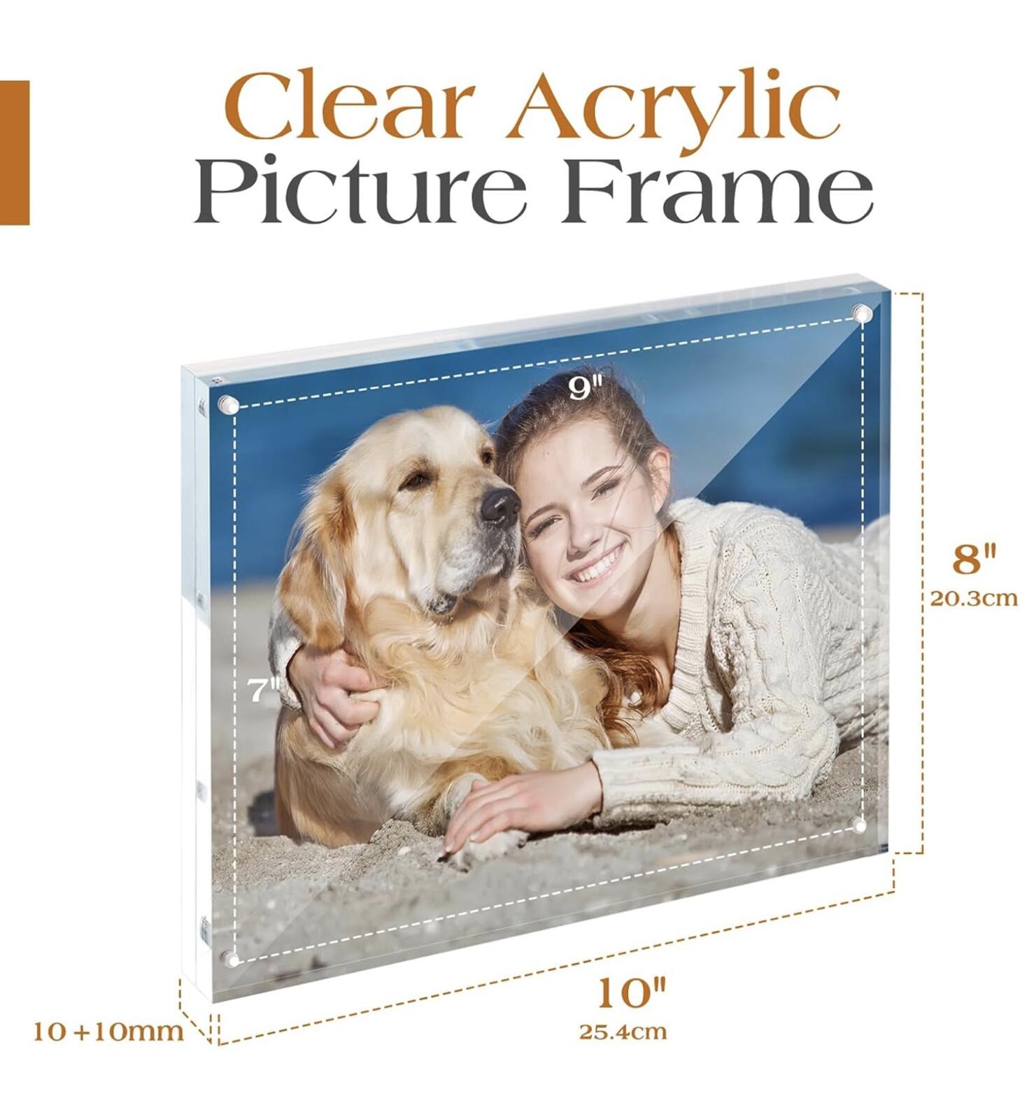 Clear Acrylic Picture Frame ✨ Floating Memory Display