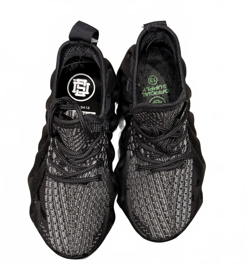 Official Supply Kids Black Gray Knit Sneakers Boost Style w/Box SZ13