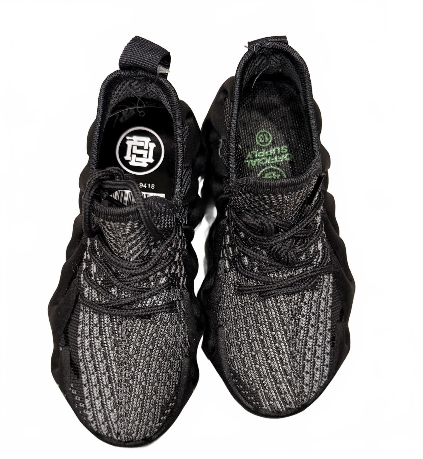Official Supply Kids Black Gray Knit Sneakers Boost Style w/Box SZ13