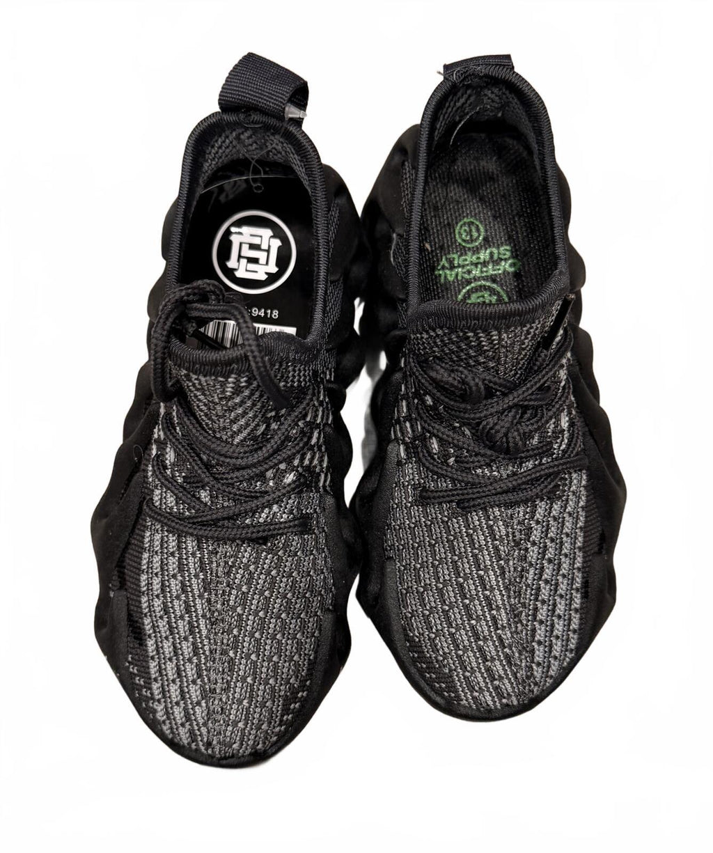 Official Supply Kids Black Gray Knit Sneakers Boost Style w/Box SZ13