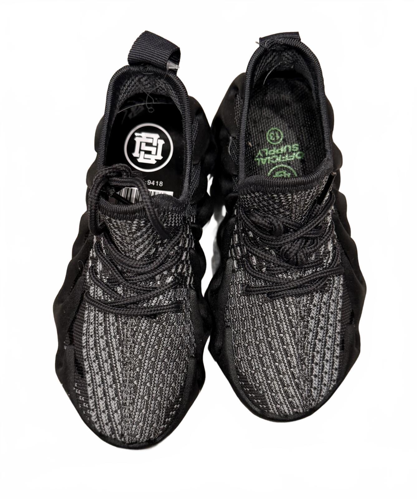 Official Supply Kids Black Gray Knit Sneakers Boost Style w/Box SZ13