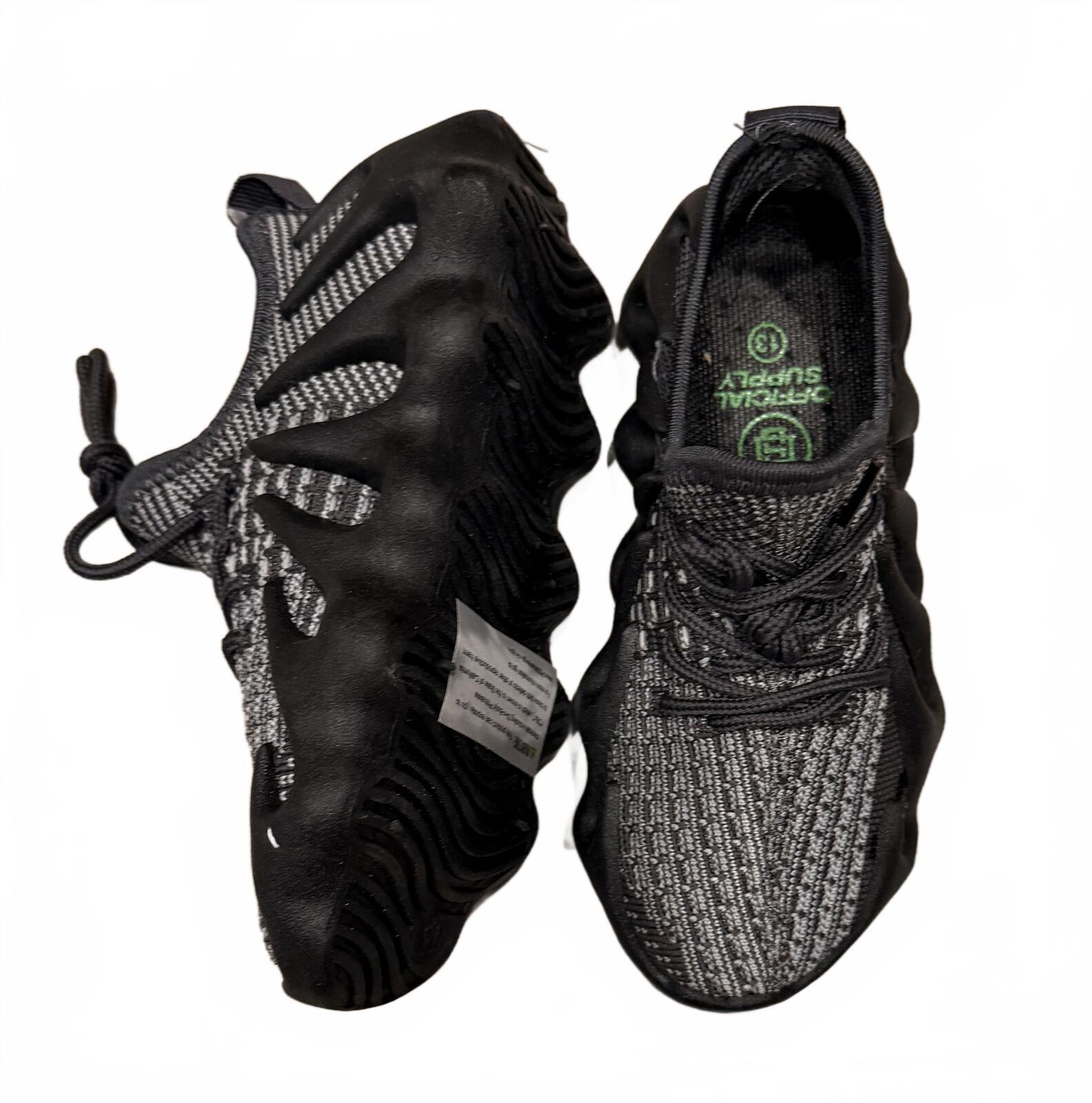Official Supply Kids Black Gray Knit Sneakers Boost Style w/Box SZ13