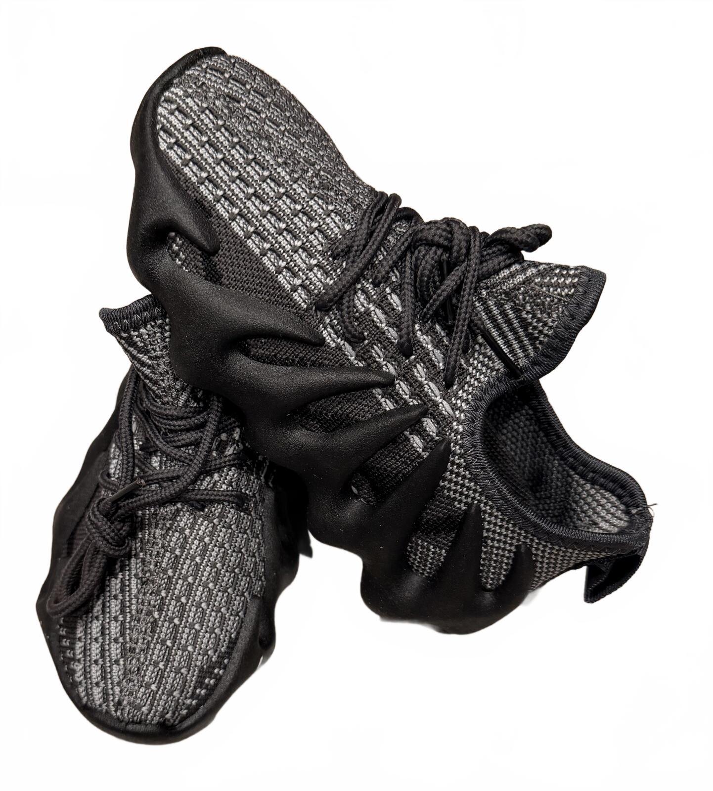 Official Supply Kids Black Gray Knit Sneakers Boost Style w/Box SZ13