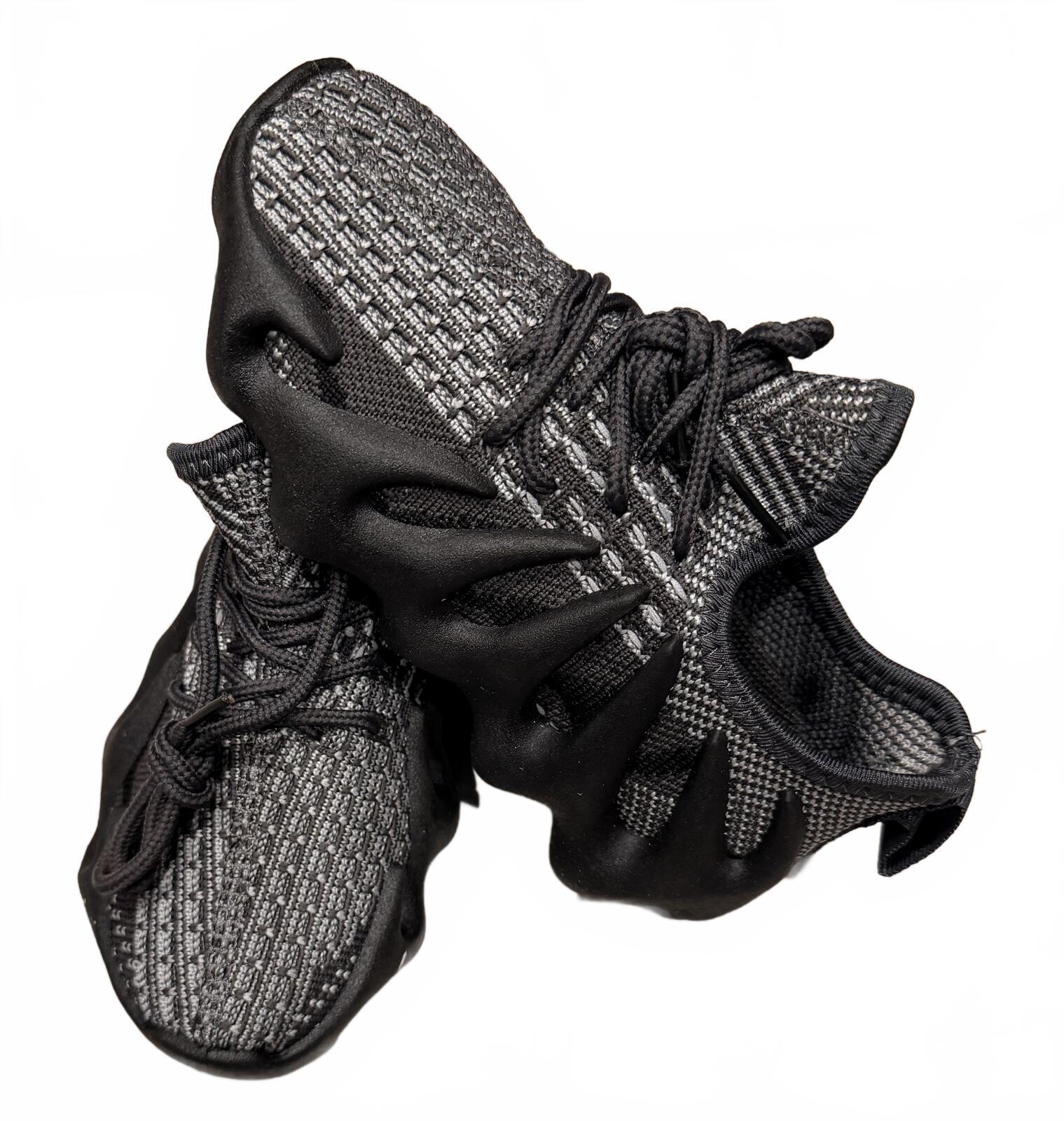Official Supply Kids Black Gray Knit Sneakers Boost Style w/Box SZ13