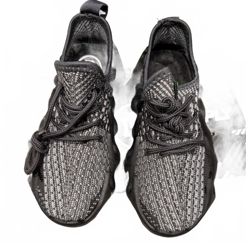 Official Supply Kids Black Gray Knit Sneakers Boost Style w/Box SZ13