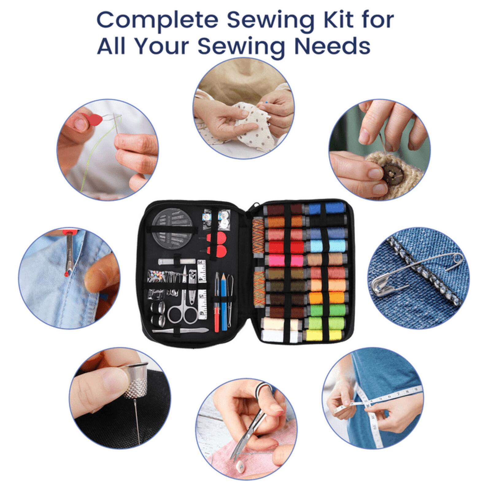 All-in-One Sewing Kit Case Complete Repair Set Home Travel Emergencies