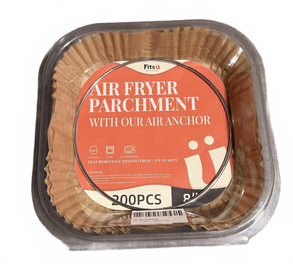 FitsU Air Fryer Parchment Paper with Air Anchor 8 Inch 200 PCS
