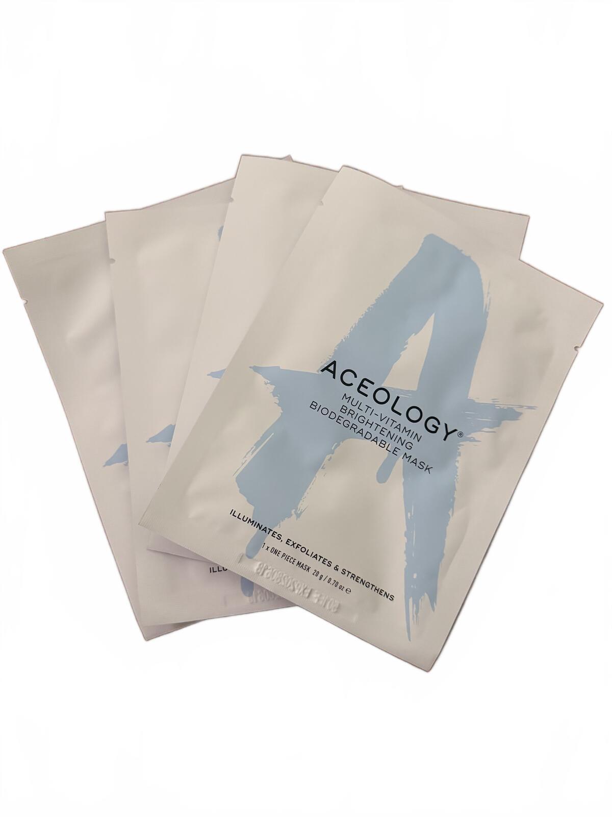 Aceology Multi-Vitamin Brightening Biodegradable Face Mask - 4 Pack