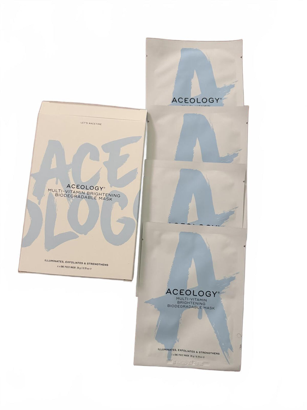 Aceology Multi-Vitamin Brightening Biodegradable Face Mask - 4 Pack