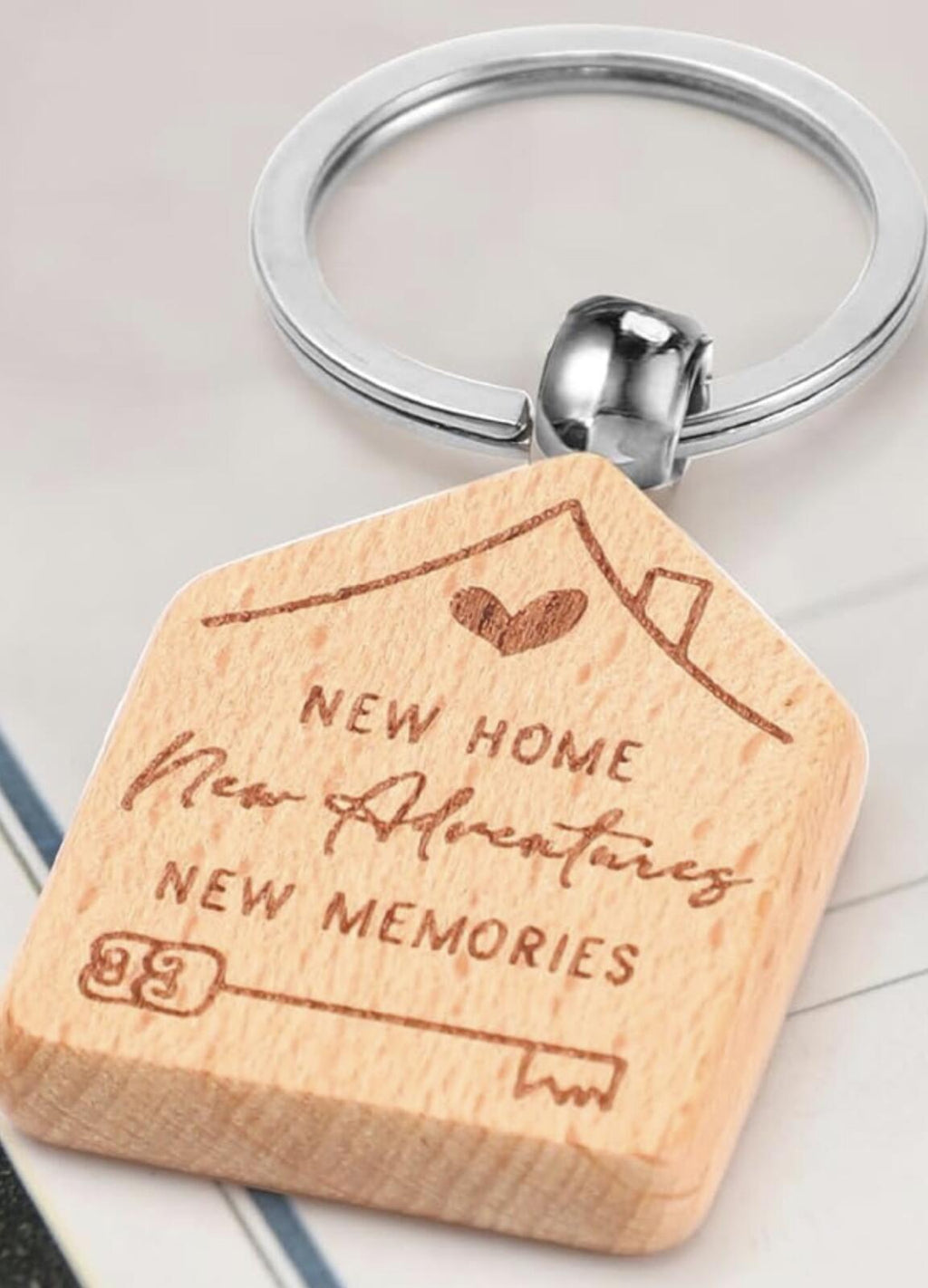 New Home Wooden House Keychain Bulk 20pc Realtor Closing Gift