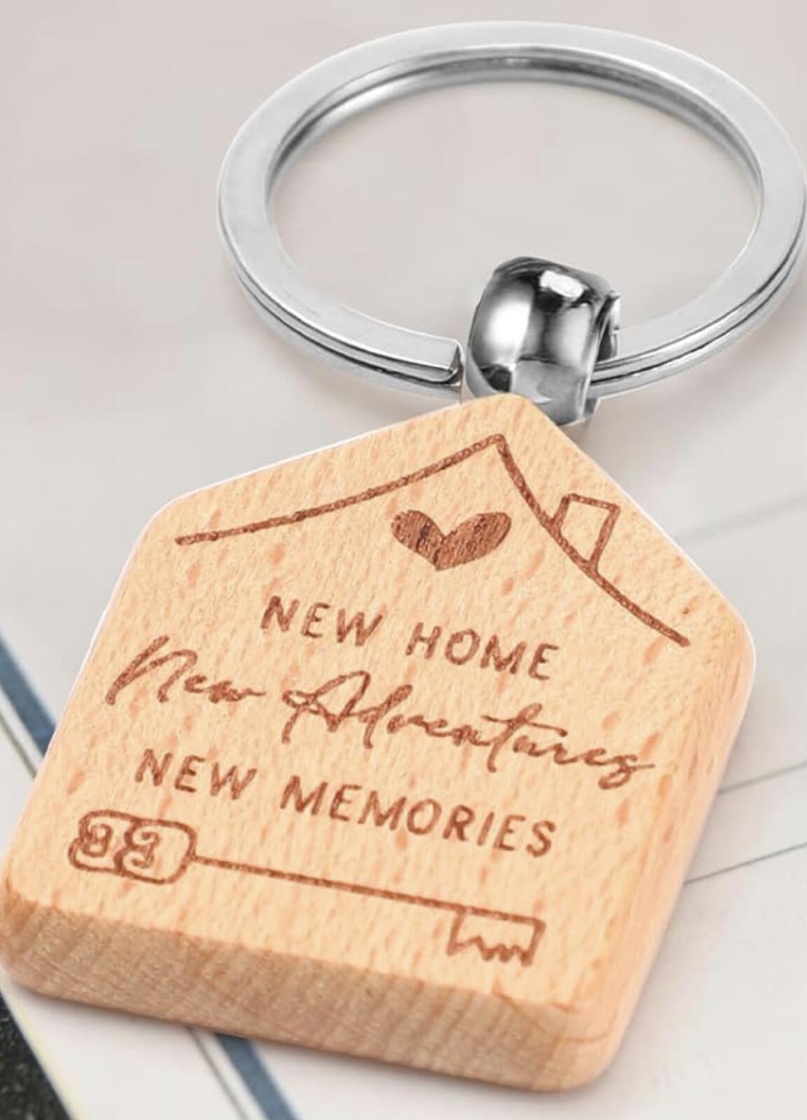 New Home Wooden House Keychain Bulk 20pc Realtor Closing Gift