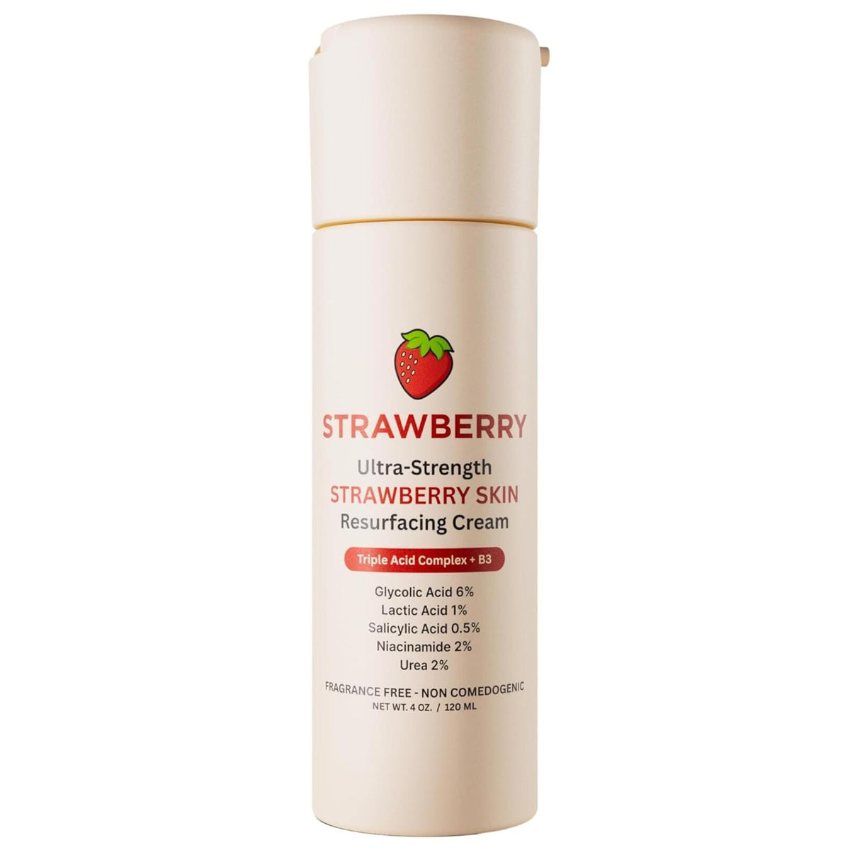 Strawberry Ultra Strength Skin Resurfacing Cream 4oz Triple Acid Complex + B3