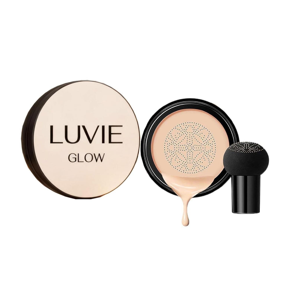 Luvie Glow 2026 Mushroom Air Cushion Foundation CC Cream 24HR Matte IVORY