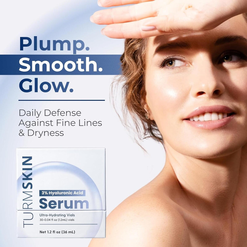 TURMSKIN 3% Hyaluronic Acid Serum Ultra-Hydrating Vials 30-Day Supply